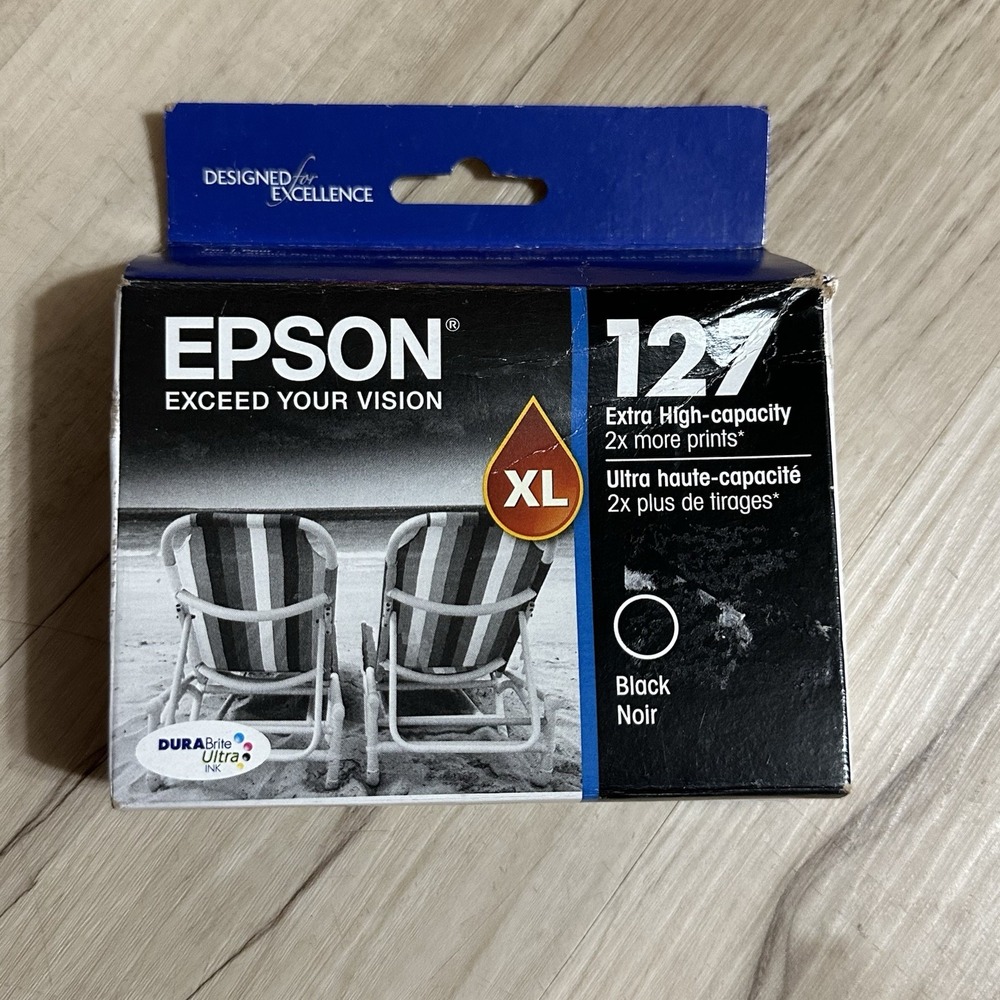 NIB Epson Ink 127 T127120-D2 XL BLACK WF 545 630 645 NX530 NX625 EXP 05/21